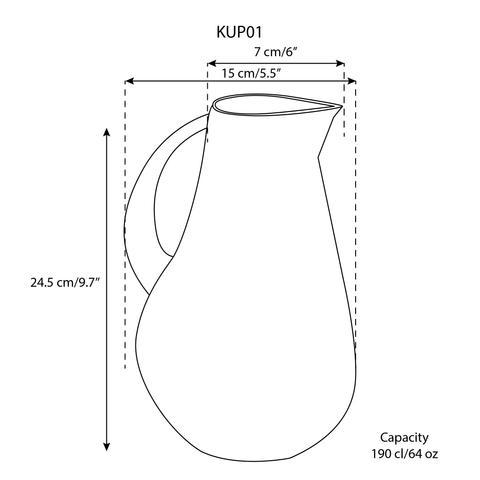 Stoneware Pitcher | Kuduo 64 oz
